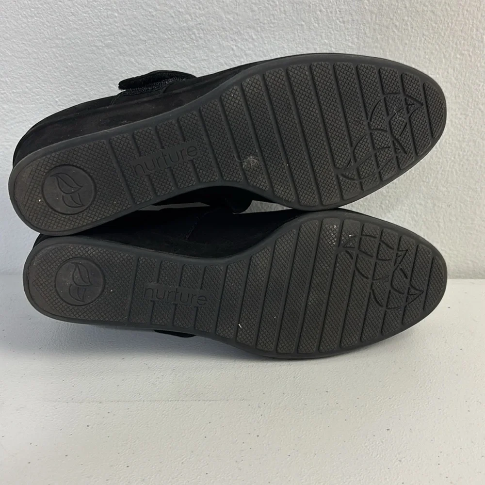 Nurture by Lamaze Black Suede Leather Mary Jane Wedge Shoes‎ 9 Career Minimalist